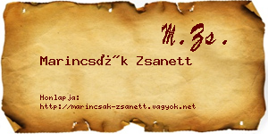 Marincsák Zsanett névjegykártya